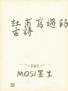 杜甫写过的所有古诗