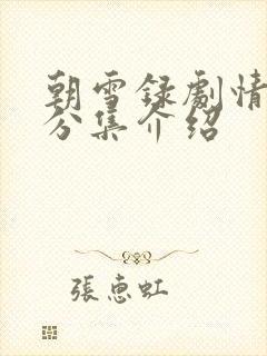 朝雪录剧情介绍分集介绍