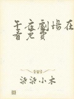 午夜剧场在线观看免费封面