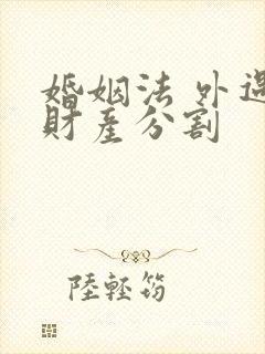 婚姻法 外遇 财产分割