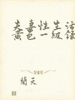 夫妻性生活免费黄色一级录像