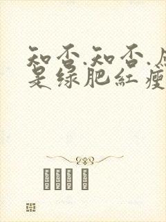 知否.知否.应是绿肥红瘦是什么意思封面