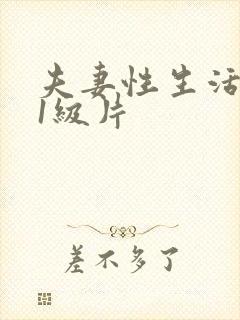 夫妻性生活黄色1级片