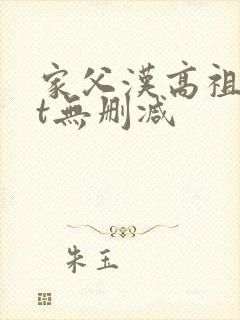 家父汉高祖txt无删减