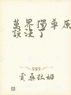 万界独尊原著小说没了