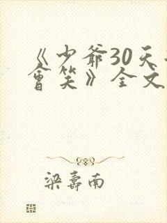 《少爷30天后会笑》全文txt