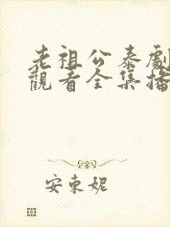 老祖公泰剧免费观看全集播放