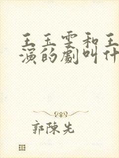 王玉雯和王安宇演的剧叫什么