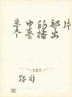 梦中的那片海哪个台播出封面