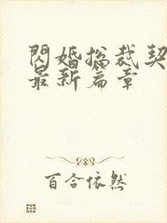 闪婚总裁契约妻最新篇章