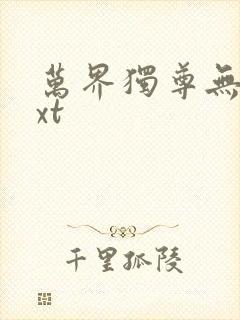 万界独尊无忧txt