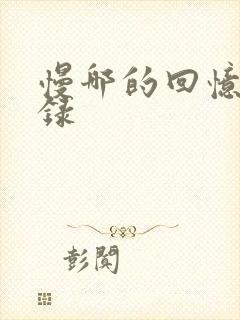 慢哪的回忆录目录封面