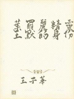 叶罗丽精灵梦之王默的身份