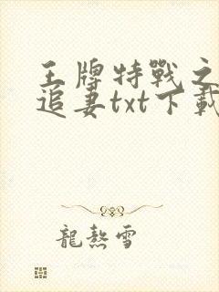 王牌特战之军少追妻txt下载