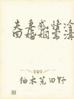 夫妻感情冷淡挽回婚姻需沟通