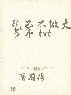 我已不做大佬好多年 txt