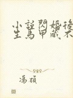 小说闪婚后傅先生马甲藏不住