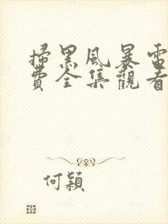 扫黑风暴电影免费全集观看高清