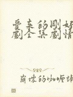 爱来的刚好电视剧全集剧情介绍封面