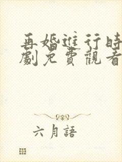 再婚进行时电视剧免费观看全集