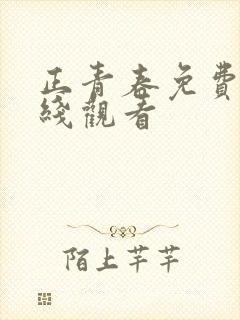 正青春免费版在线观看