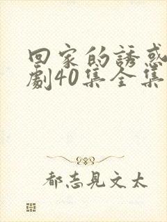 回家的诱惑电视剧40集全集免费