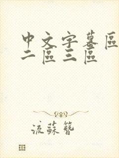 中文字幕区一区二区三区