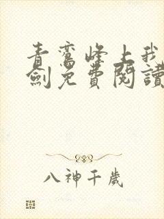 青鸾峰上我有一剑免费阅读封面