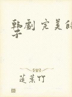 韩剧 完美的妻子