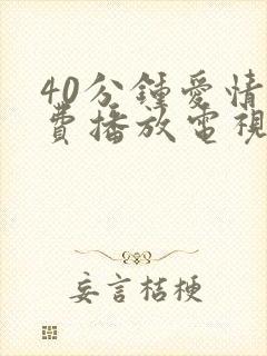 40分钟爱情免费播放电视剧