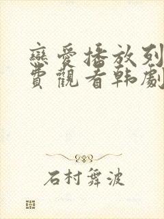 恋爱播放列表免费观看韩剧