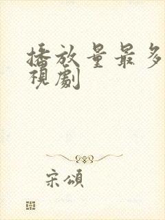 播放量最多的电视剧