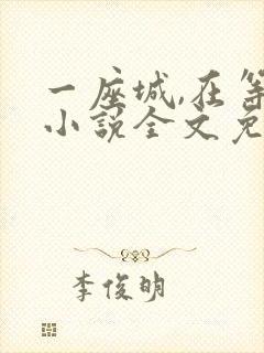 一座城,在等你小说全文免费阅读无弹窗