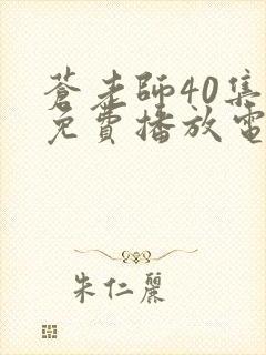 苍老师40集全免费播放电视剧视频