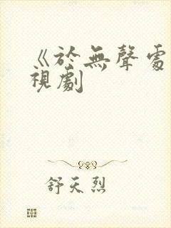 《于无声处》电视剧封面