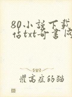 80小说下载网站txt奇书网