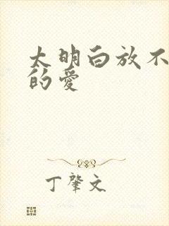 太明白放不开你的爱