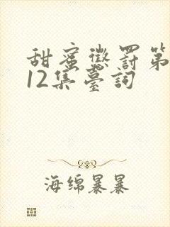 甜蜜惩罚第一季12集台词封面