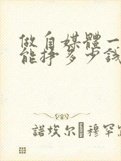 做自媒体一个月能挣多少钱