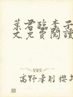 叶君临李子染全文免费阅读叶