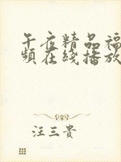 午夜精品福利视频在线播放