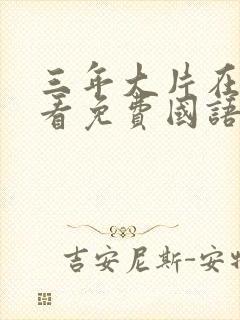 三年大片在线观看免费国语版动漫中