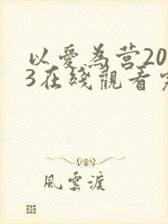 以爱为营2023在线观看完整版免费