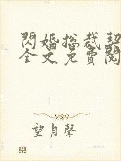 闪婚总裁契约妻全文免费阅读小说