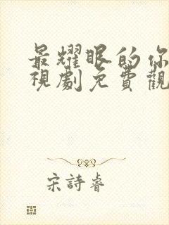 最耀眼的你啊电视剧免费观看