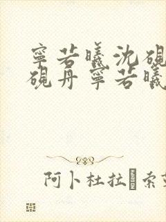 宁若曦沈砚舟沈砚舟宁若曦封面