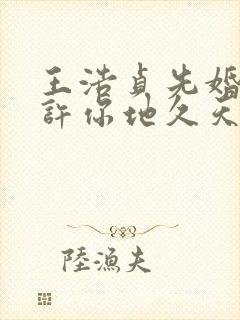 王浩贞先婚后爱许你地久天长短剧免封面