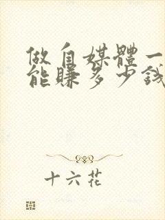 做自媒体一个月能赚多少钱封面