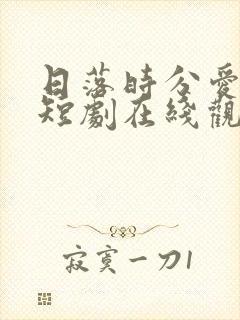 日落时分爱上你短剧在线观看免费