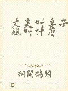 丈夫叫妻子的姐姐叫什么